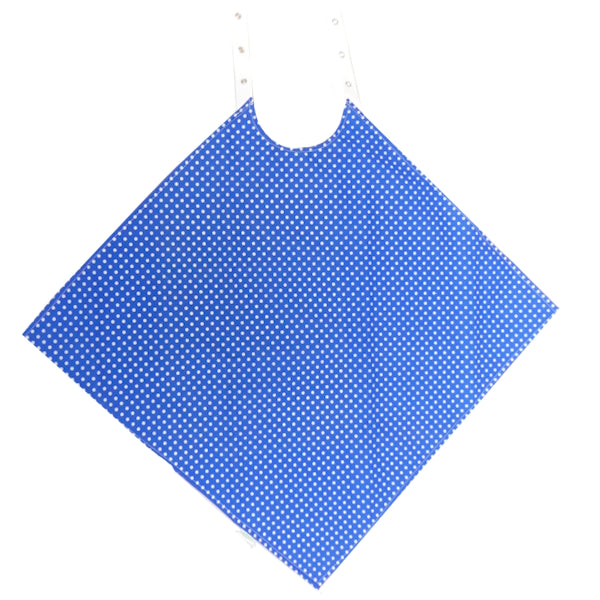 Catchkin Napkin: Adult Bib With Half Width Waterproof Back and Poppers - M015