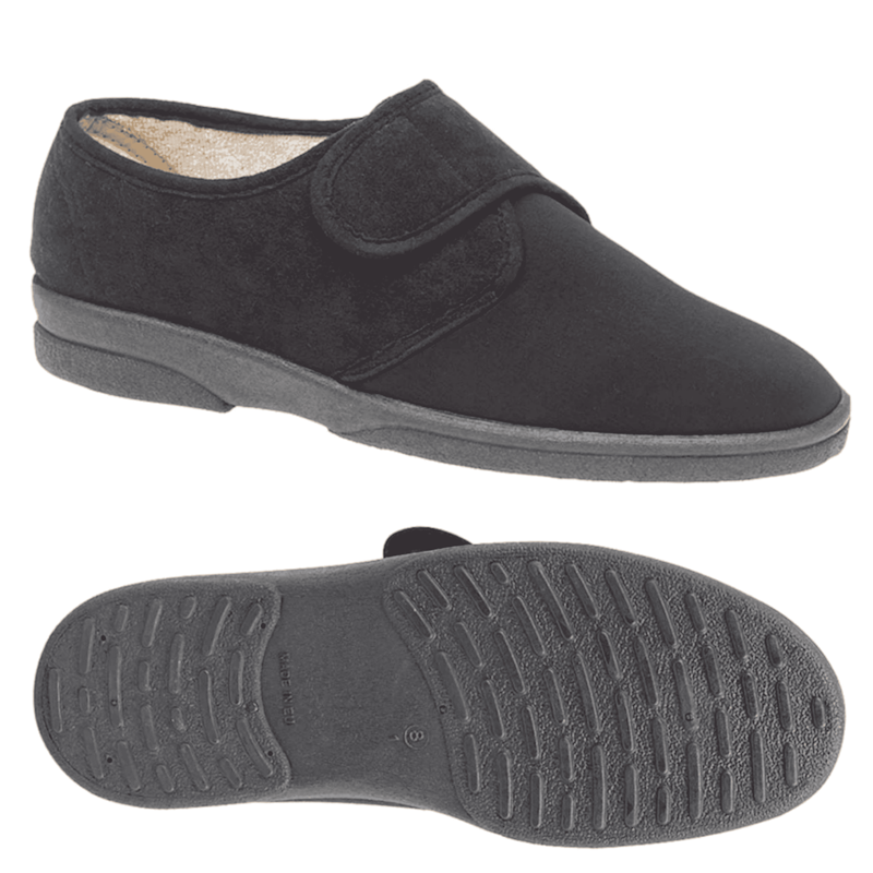 Men's Superwide Stretch Touch Fastening Slipper-Black (U001)