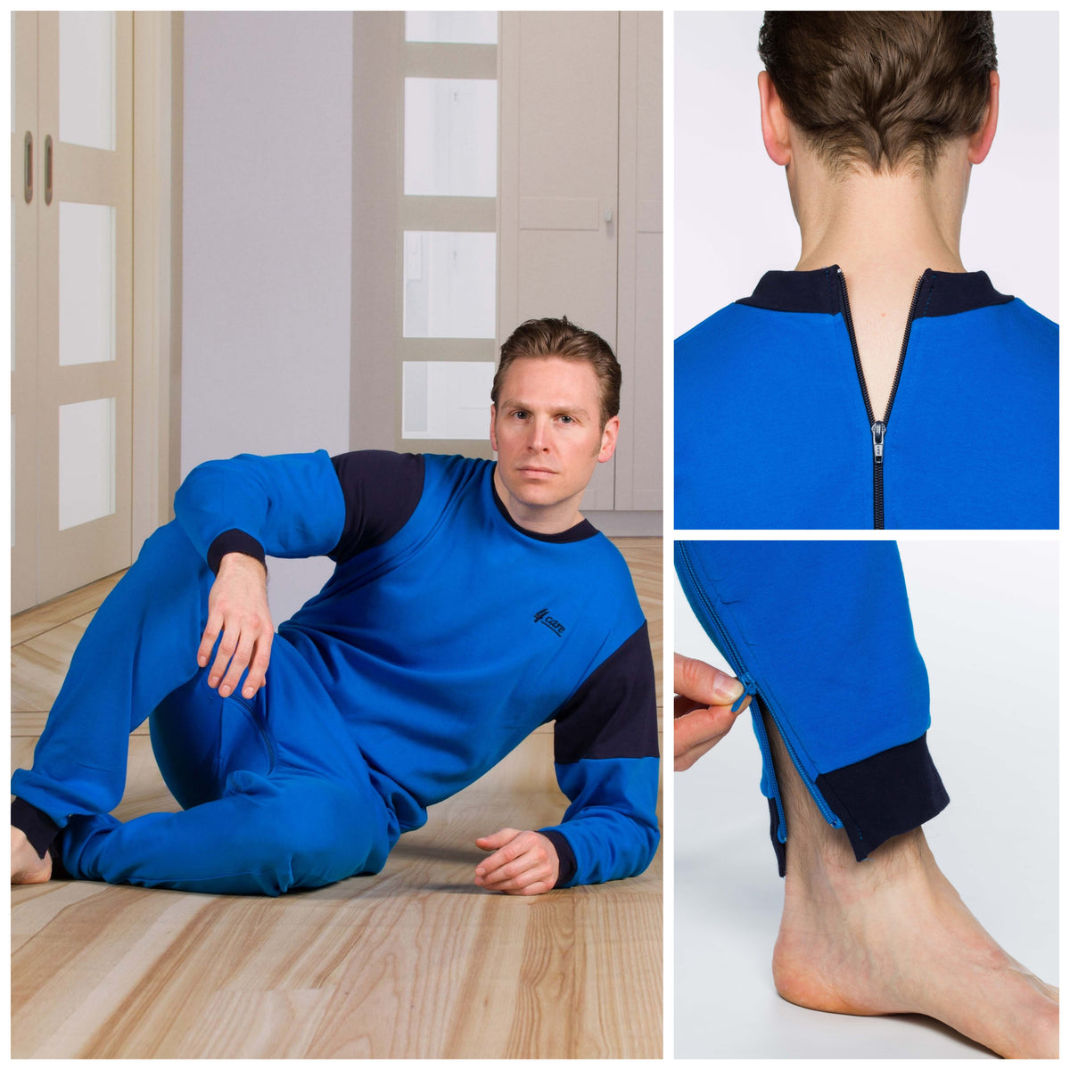 Unisex Jumpsuit: Long Sleeves Leggings - Zip Up The Back - Optional Zip In The Crotch (4332)
