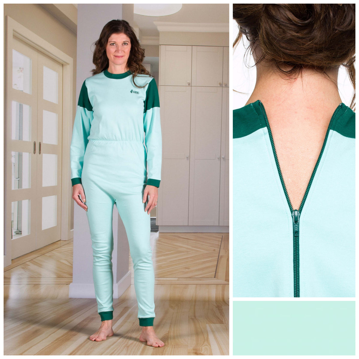 Unisex Jumpsuit: Long Sleeves Leggings - Zip Up The Back - Optional Zip In The Crotch (4332)