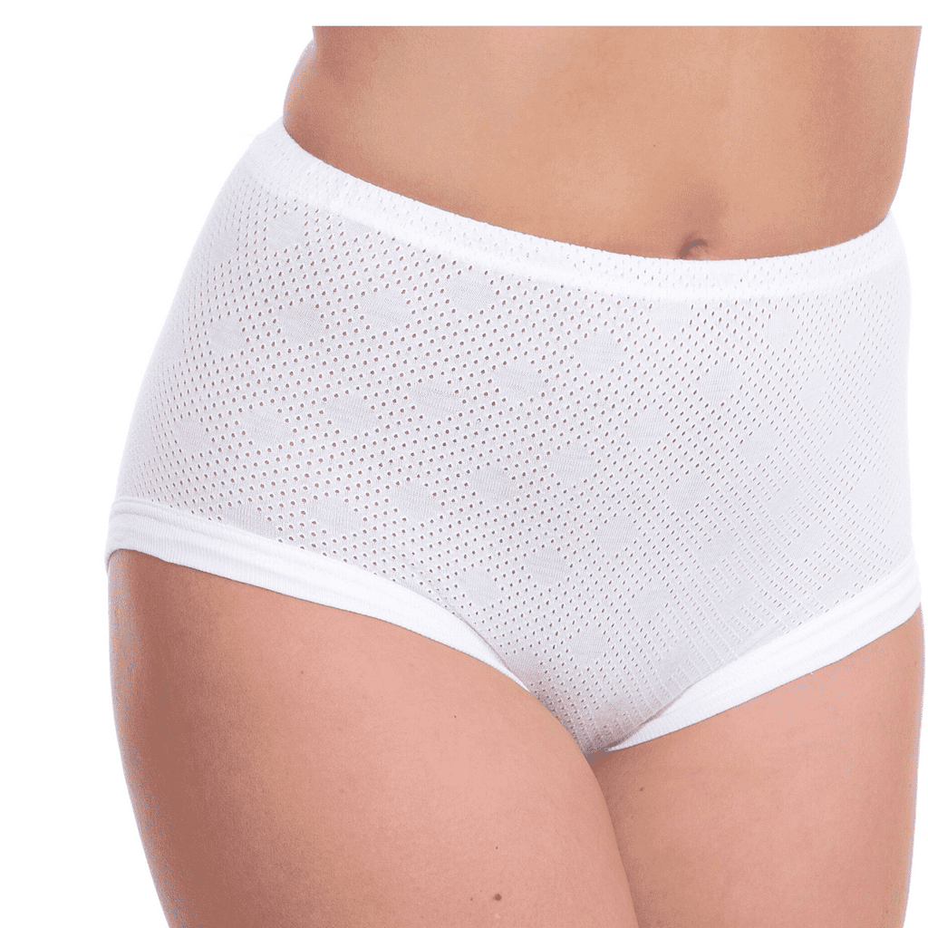 Continence and Bed Protection: Ladies 100% Cotton Eyelet Knickers