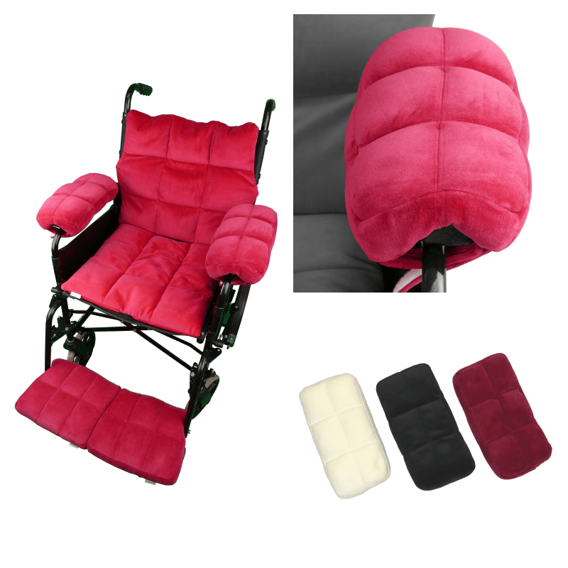 VCOMSOFT Wheelchair Cushions,Full Armrest Covers,Back&Elbow Soft Support  seat Cushion,Prevent Pressure Sore, Suitable for 20'' Wheelchair Non-Slip 4