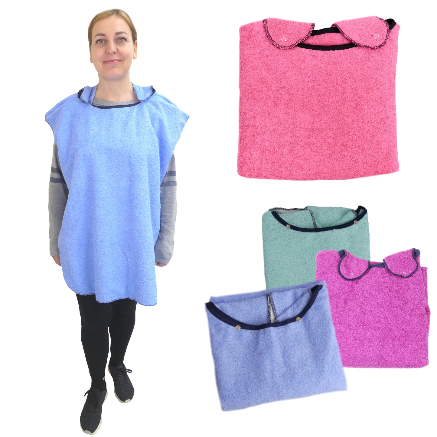 Eating and Drinking Aids: Towelling Feeding Cape with Waterproof Backing - M027