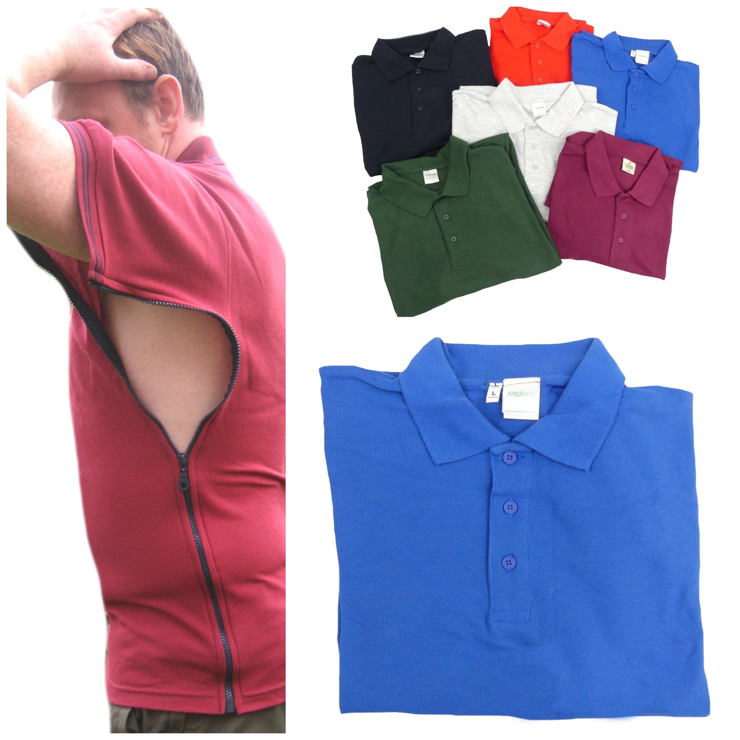 Men's polo zipped tshirt/M038 - MEDORIS