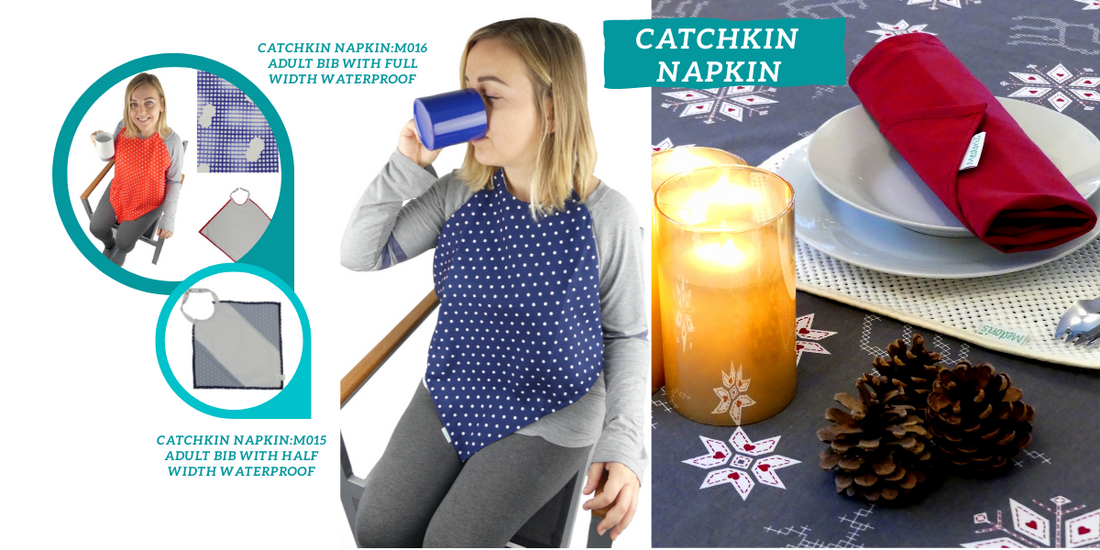 Blog 4-Protection in disguise.  Catchkin Napkin Adult Bib.
