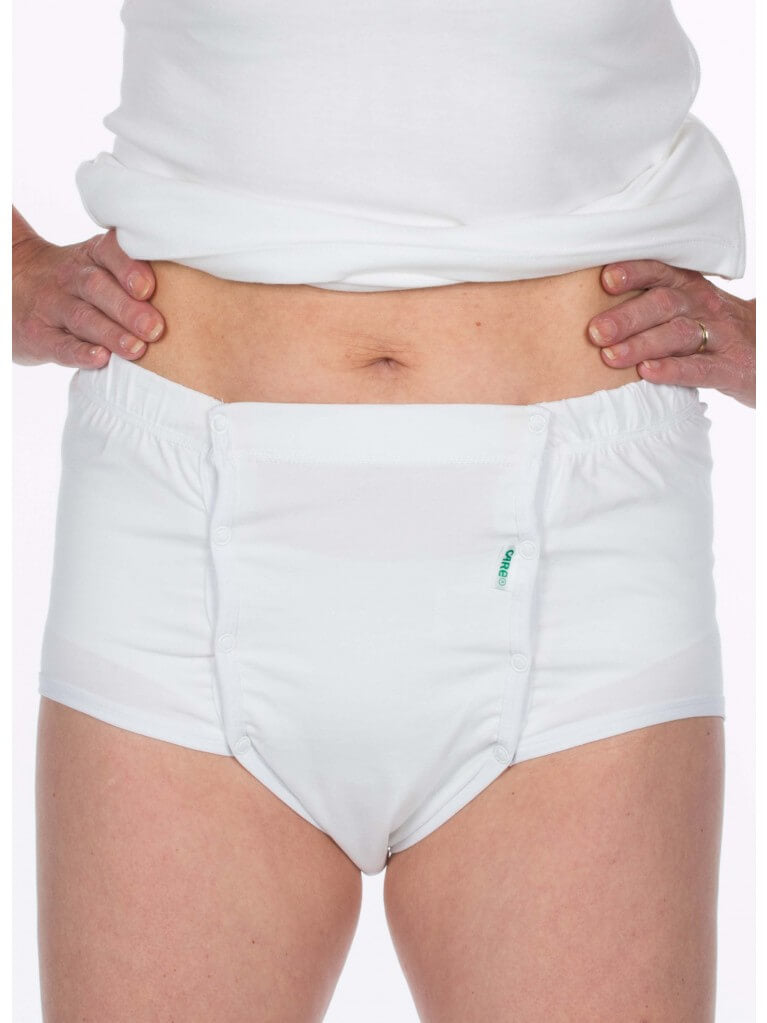 Unisex Underpants with Front Button Closure-White (4213)
