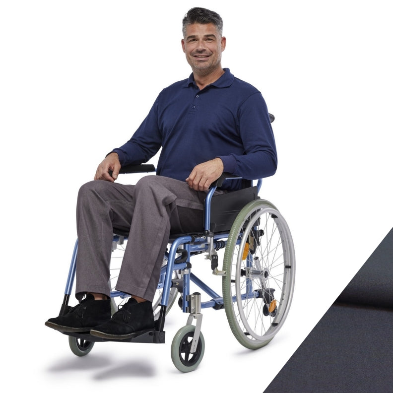 accessibility-focused men's trousers for prolonged seating