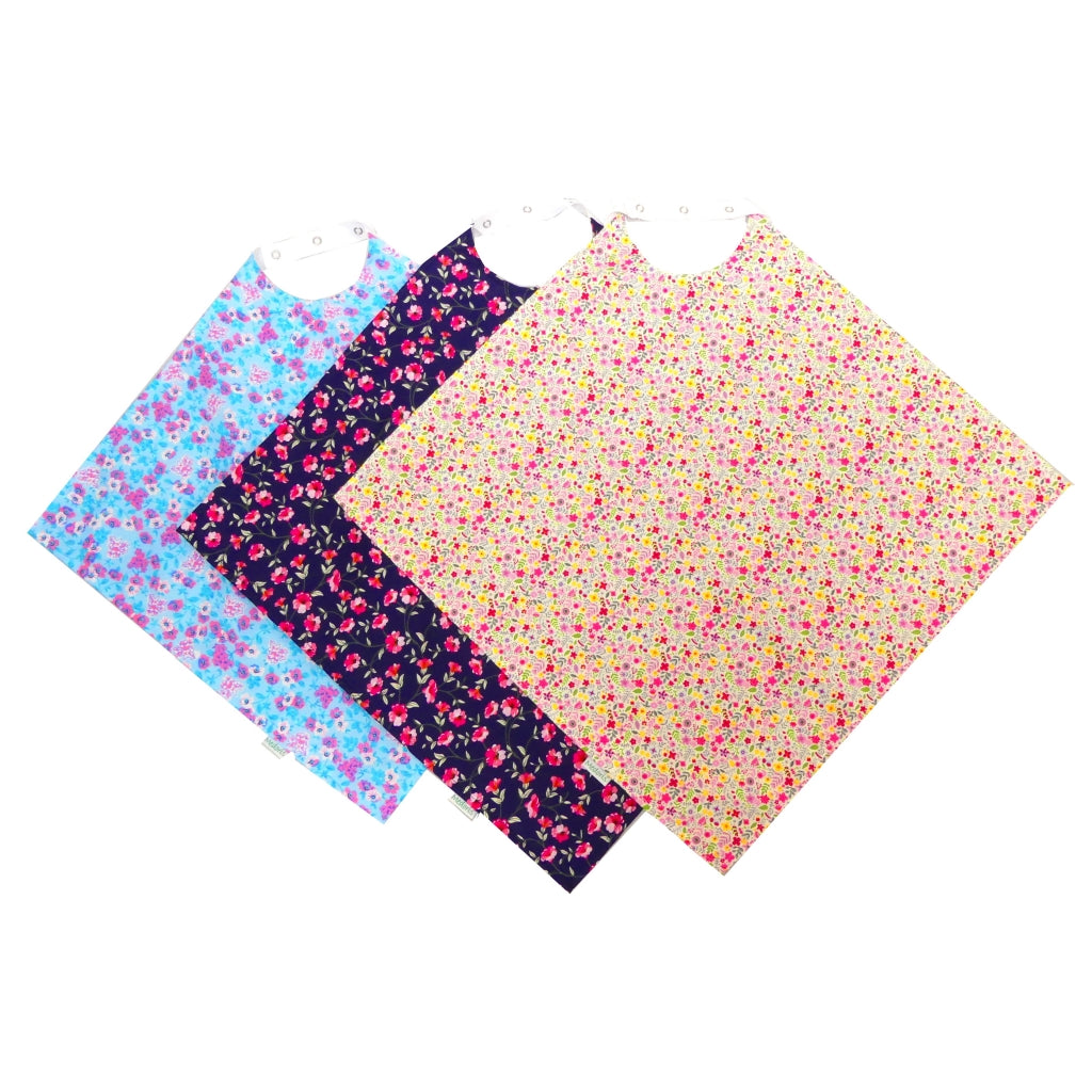 Catchkin Napkin: Adult Bib With Full Width Waterproof Back and Poppers - M016