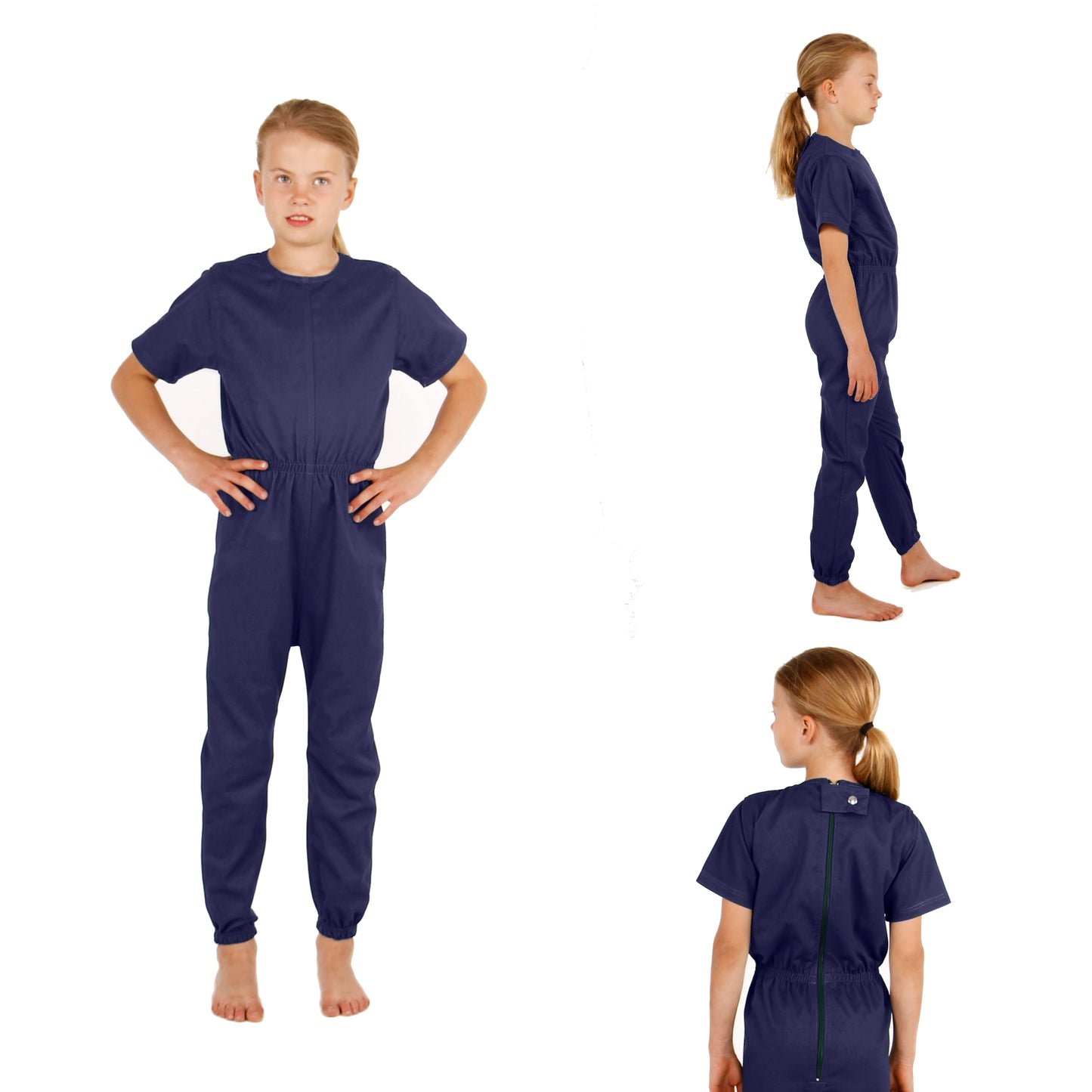 Children's High Durability/Rip resistant Bodysuit With Zip Up The Back-Ring Close (4022)