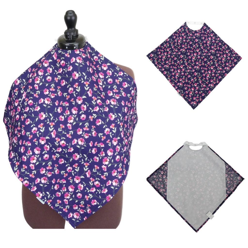 Catchkin Napkin: Adult Bib With Half Width Waterproof Back and Poppers - M015