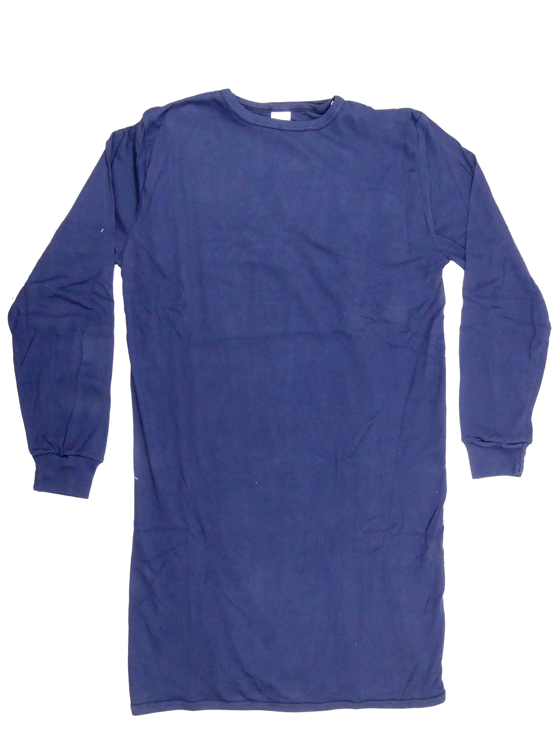 Men's Adaptive Nightwear: 100% Interlock Cotton Completely Open Back Nightshirt with Long Sleeves - M139 - MEDORIS