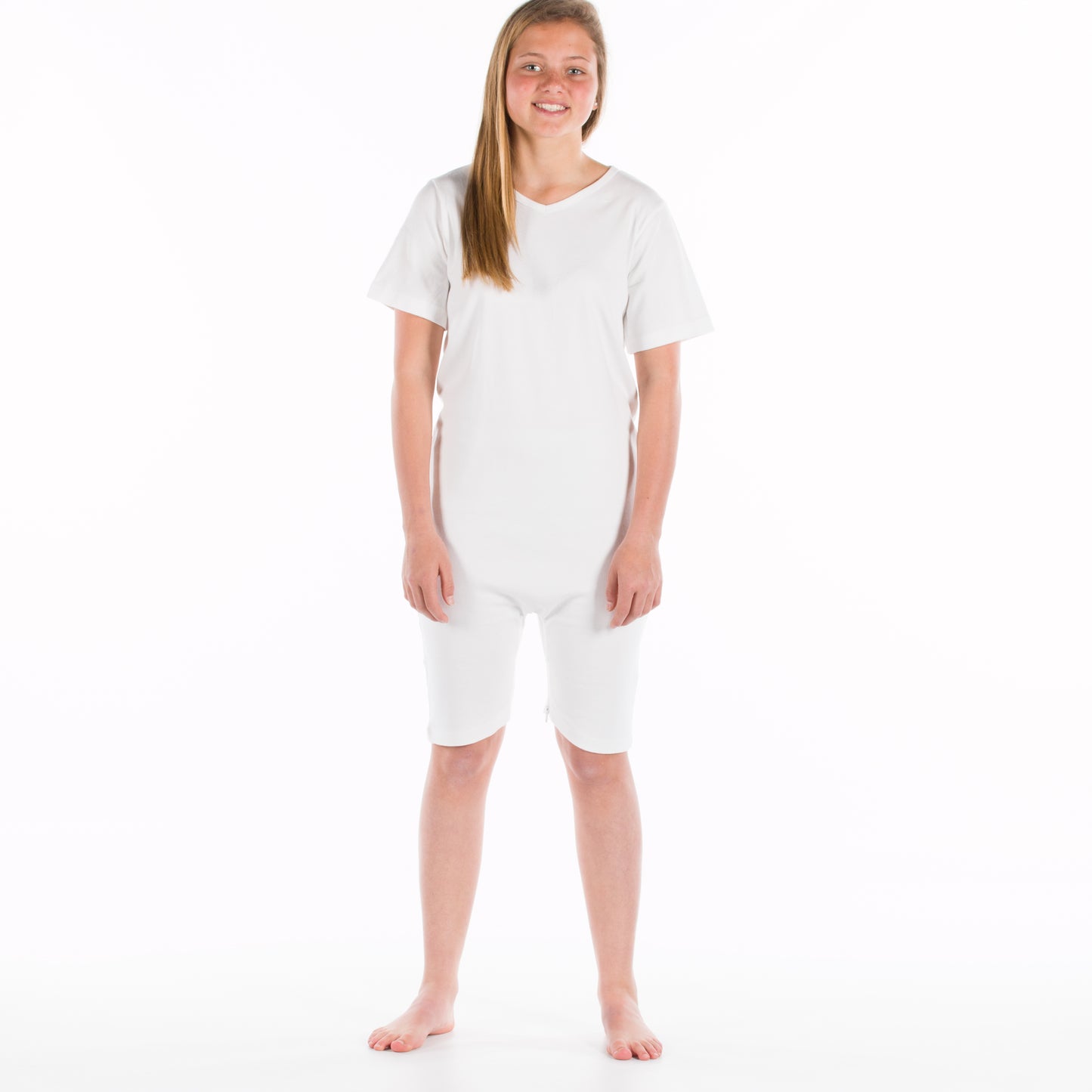 Children's Bodysuit - Short Sleeves and Legs/Back and Crotch Zip  (4020)