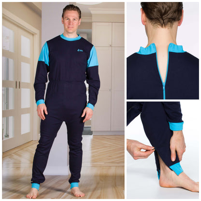 Unisex Jumpsuit: Long Sleeves Leggings - Zip Up The Back - Optional Zip In The Crotch (4332)