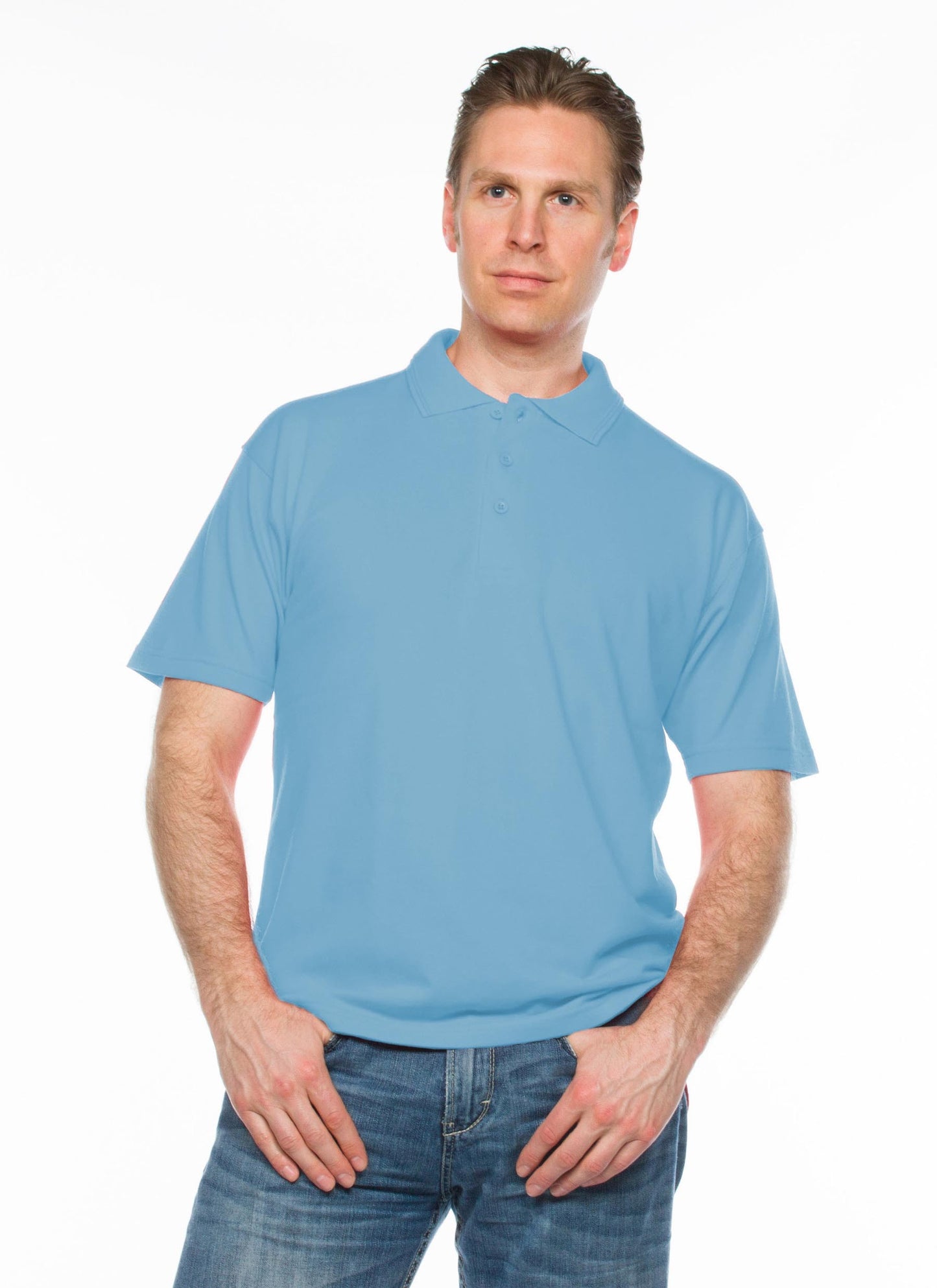 Men's Classic Polo Shirt with Full Side Zip Closure (4252)