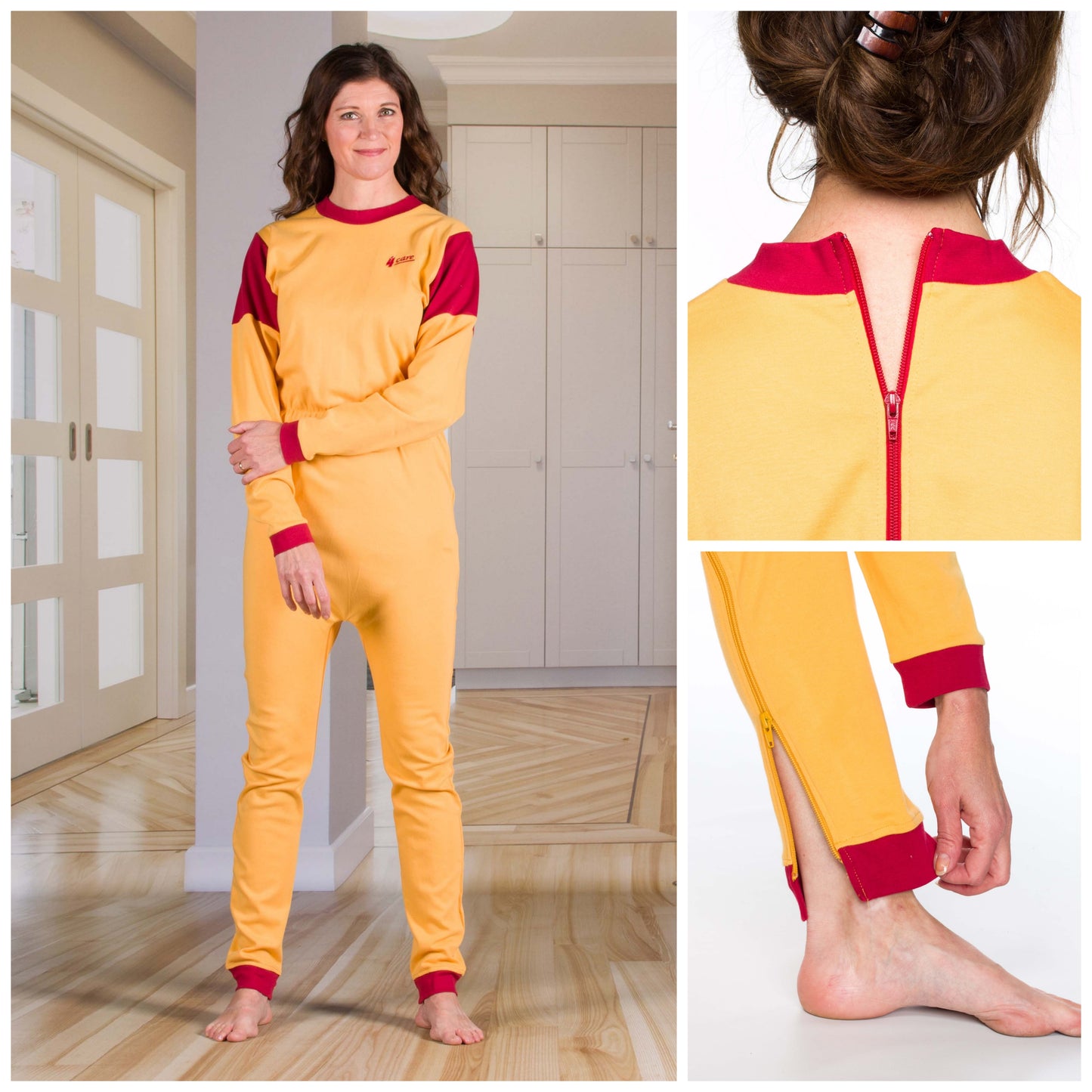 Unisex Jumpsuit: Long Sleeves Leggings - Zip Up The Back - Optional Zip In The Crotch (4332)