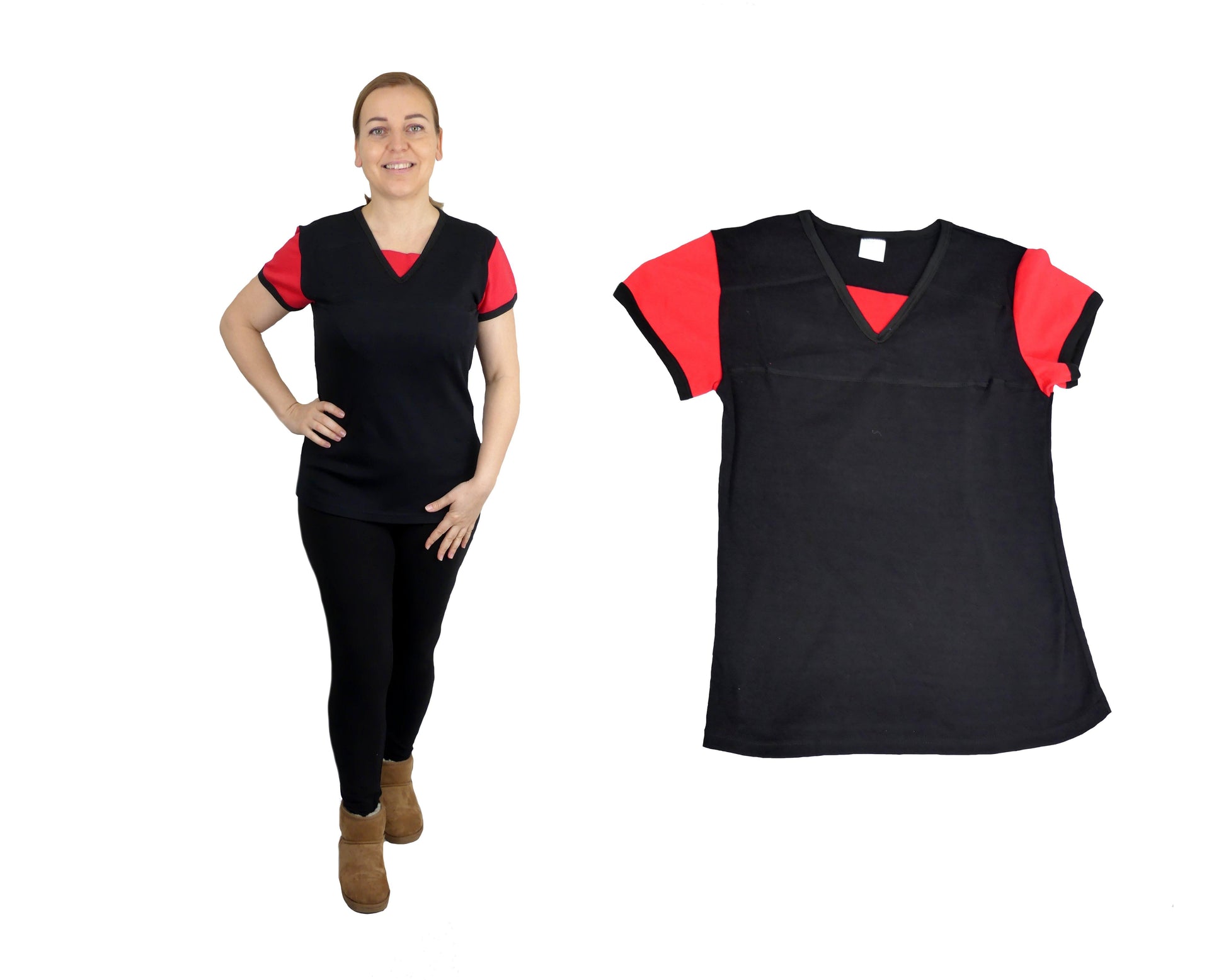 Women's Adaptive Waterproof T-Shirt: V-Neck - M150 - MEDORIS