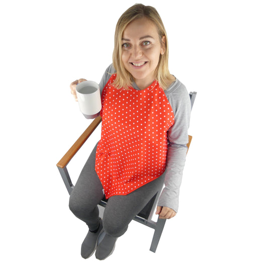 Catchkin Napkin: Adult Bib With Full Width Waterproof Back and Poppers - M016