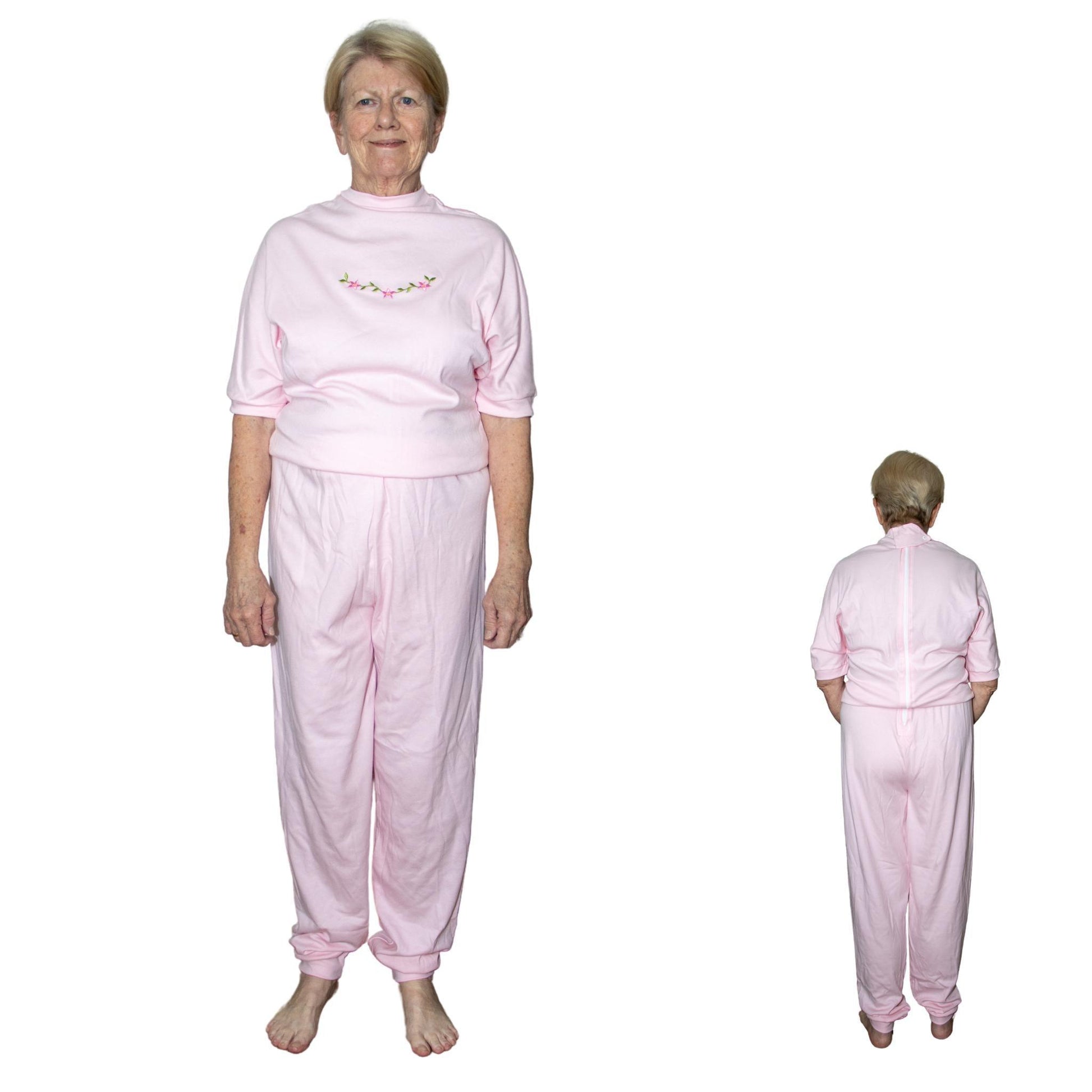 Women's Adaptive Nightwear: Ladies All-in-One Pyjamas with Short Sleeves - M019 - MEDORIS