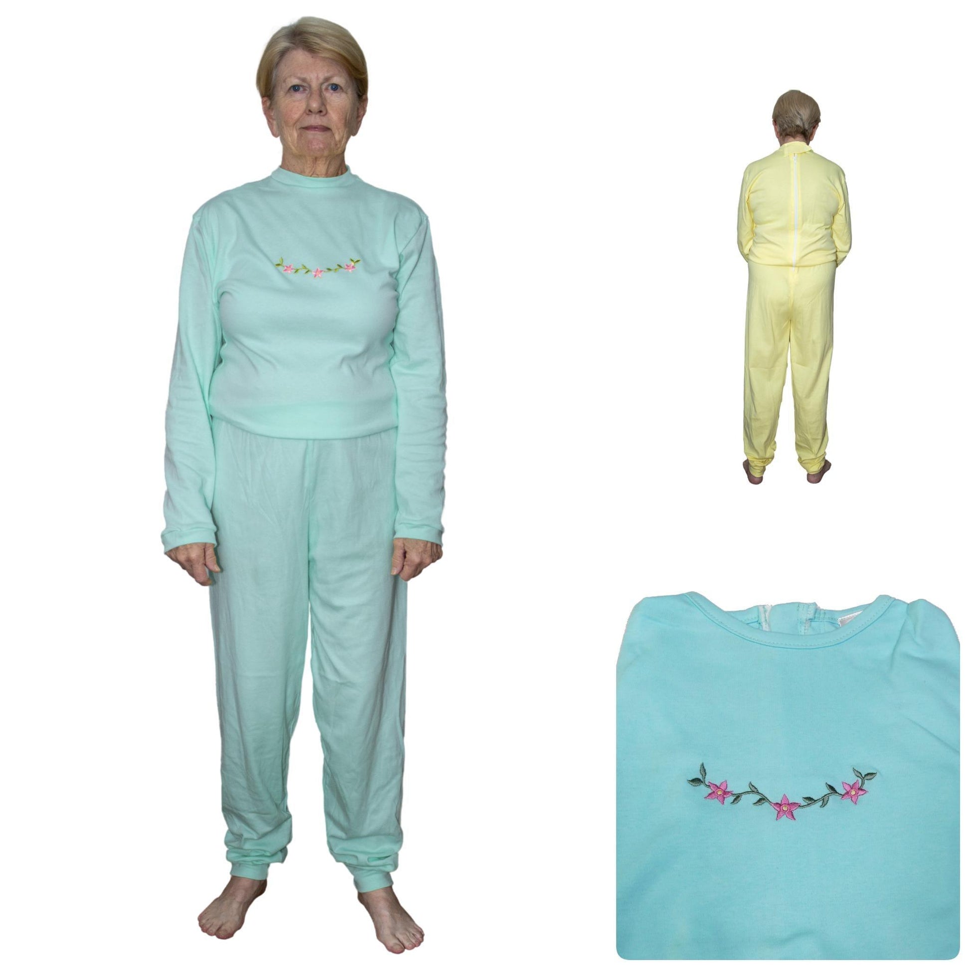 Women's Adaptive Nightwear: Ladies All-in-One Pyjamas with Long Sleeves - M140 - MEDORIS