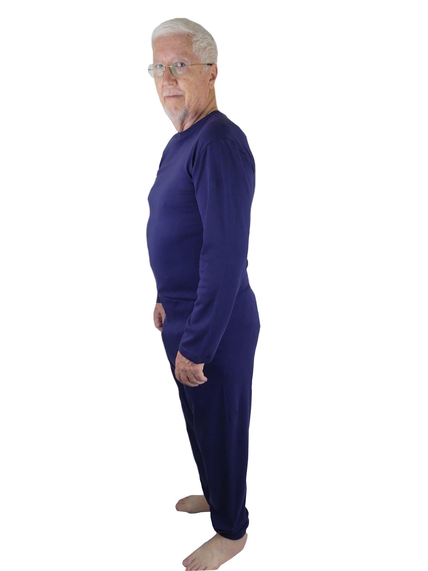 Men's Adaptive Nightwear: All-in-One Pyjamas with Long Sleeves - M146 - MEDORIS