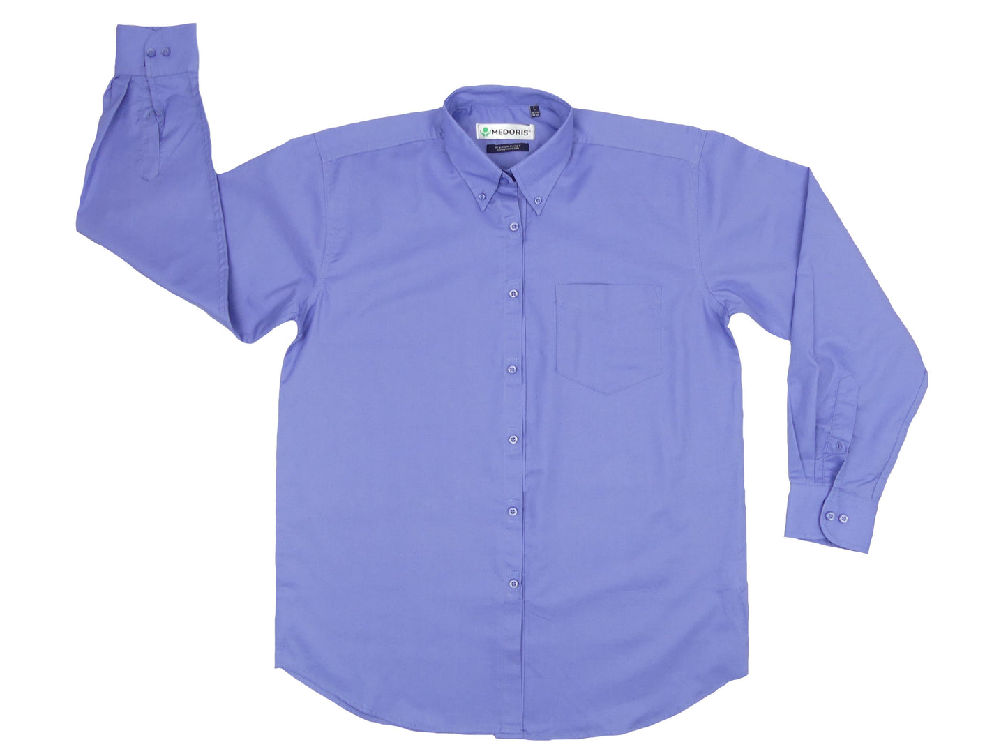 Men's Adaptive Clothing: Oxford Long Sleeve Shirt with Touch Close Fastenings - M201 - MEDORIS