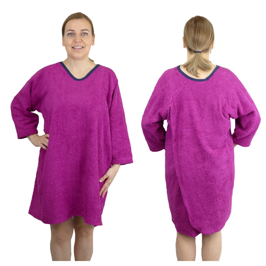 Unisex Adaptive Clothing: Over-The-Head Dri-Me Towelling Shower Robe - M145
