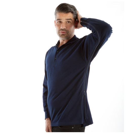 Men's Classic Polo Shirt with Full Side Zip Closure (4252)