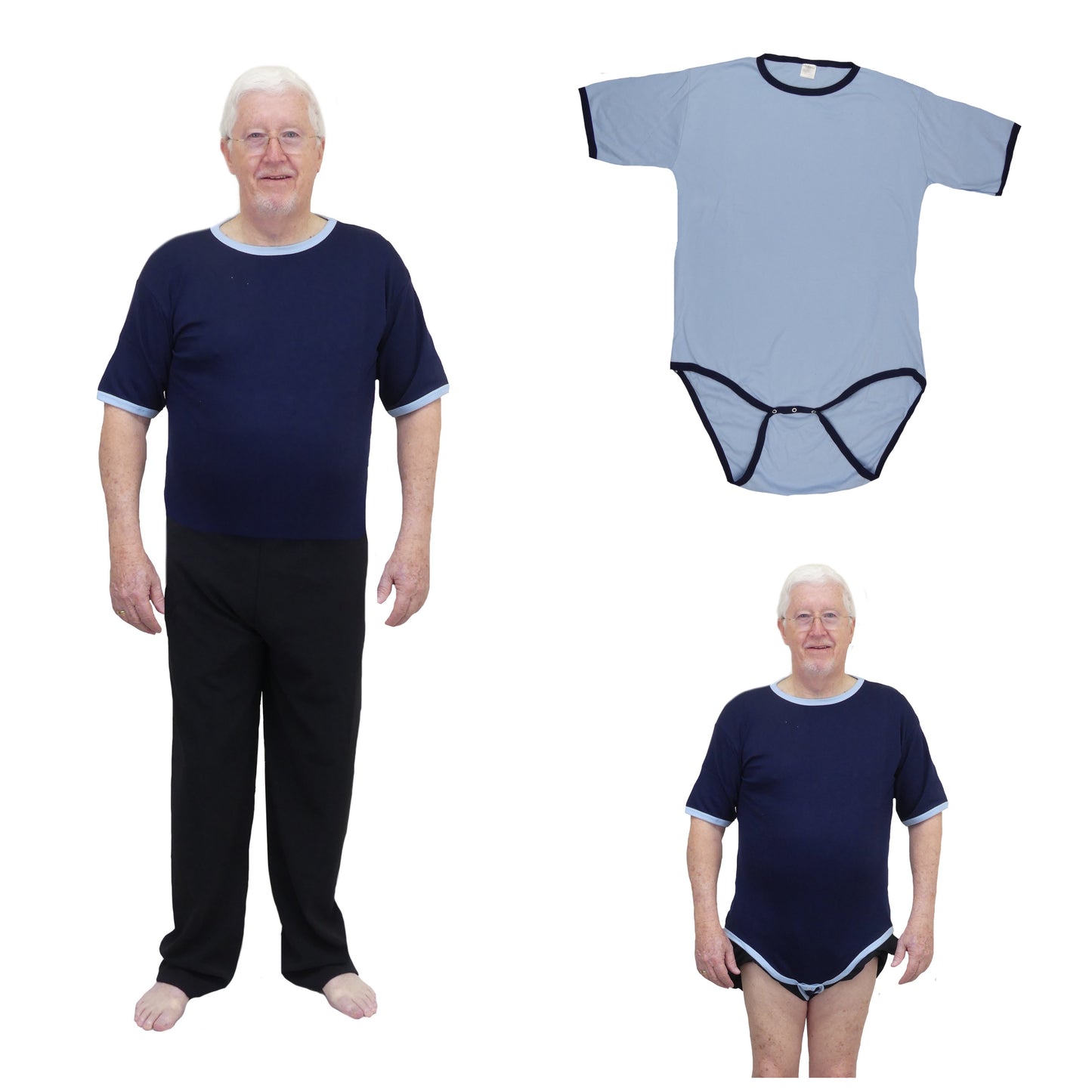 Adult Body Suit/T-Shirt with Poppers - M177