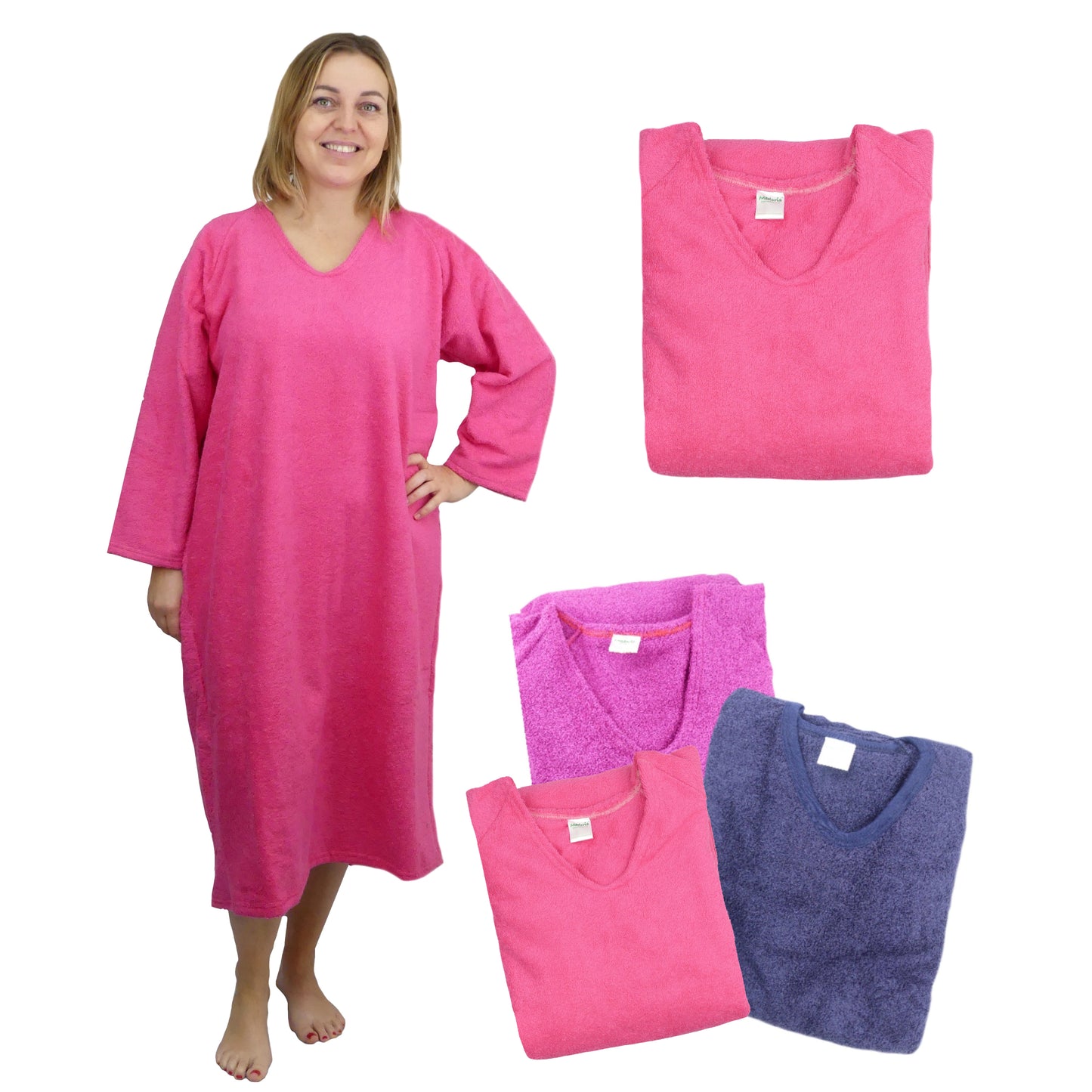Unisex Adaptive Clothing: Over-The-Head Dri-Me Towelling Shower Robe - M145