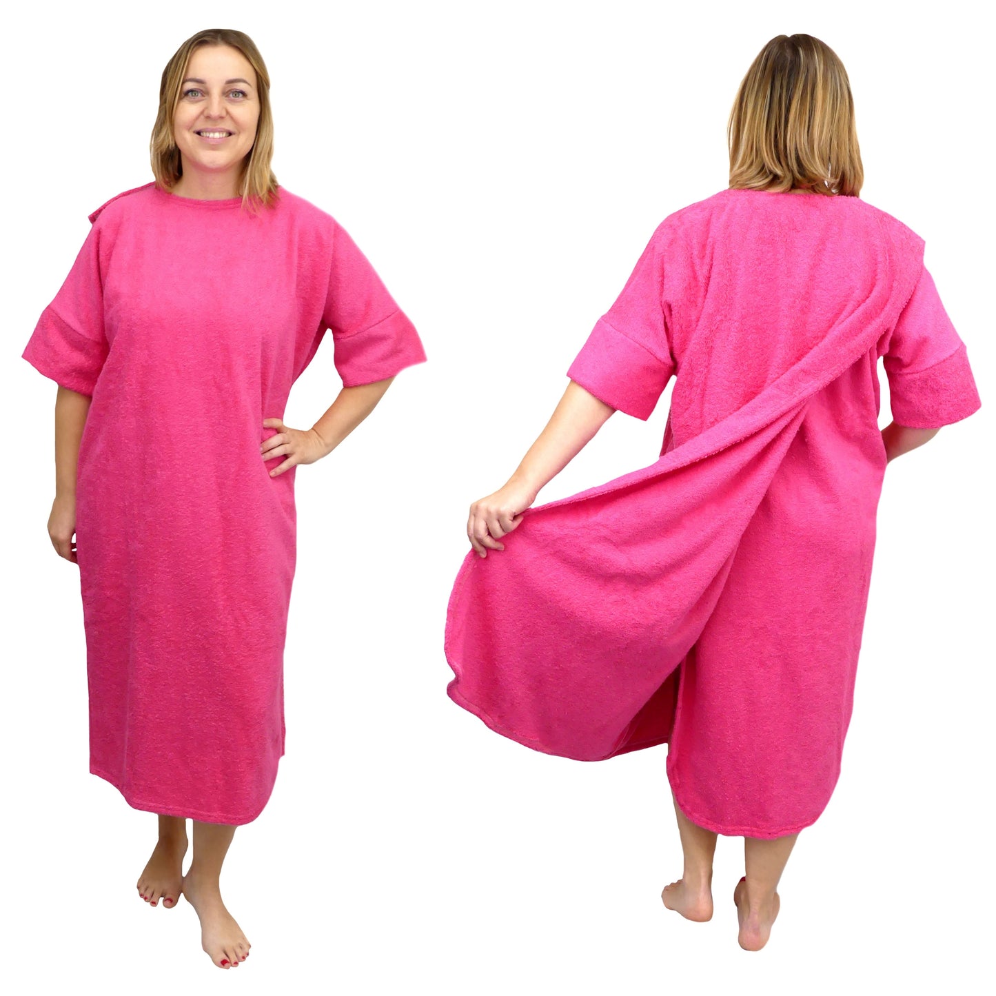 Unisex Adaptive Clothing: Complete Open Back Dri-Me Towelling Shower Robe - M176