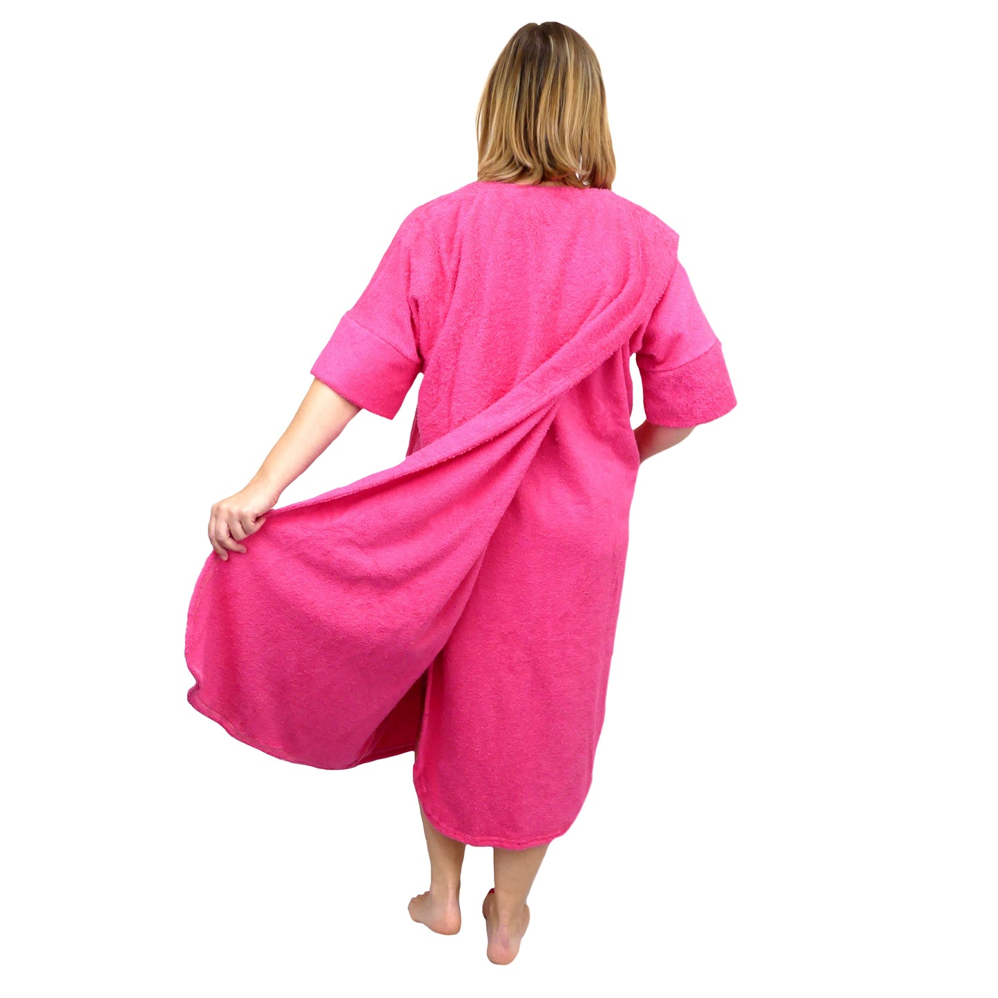 Unisex Adaptive Clothing: Complete Open Back Dri-Me Towelling Shower Robe - M176