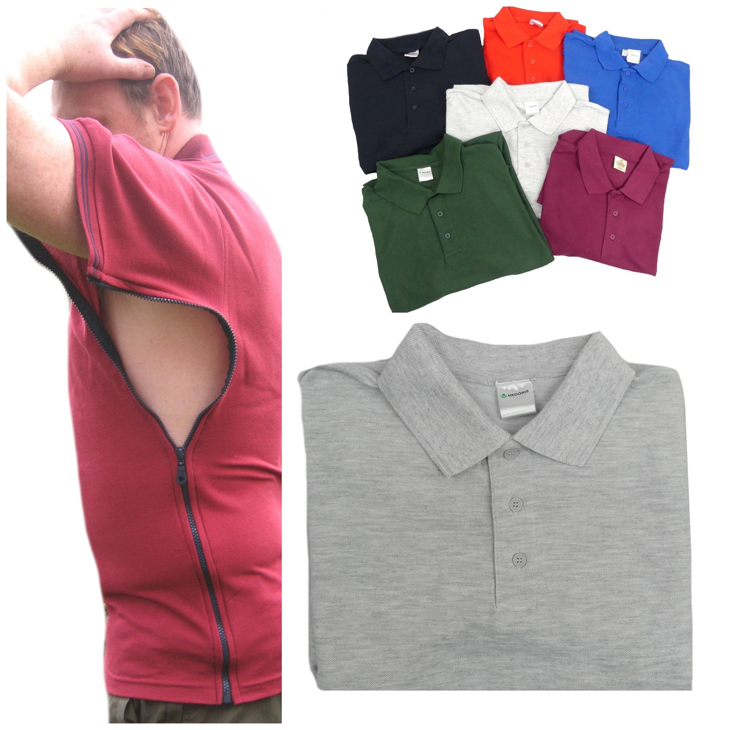 Men's polo zipped tshirt/M038 - MEDORIS
