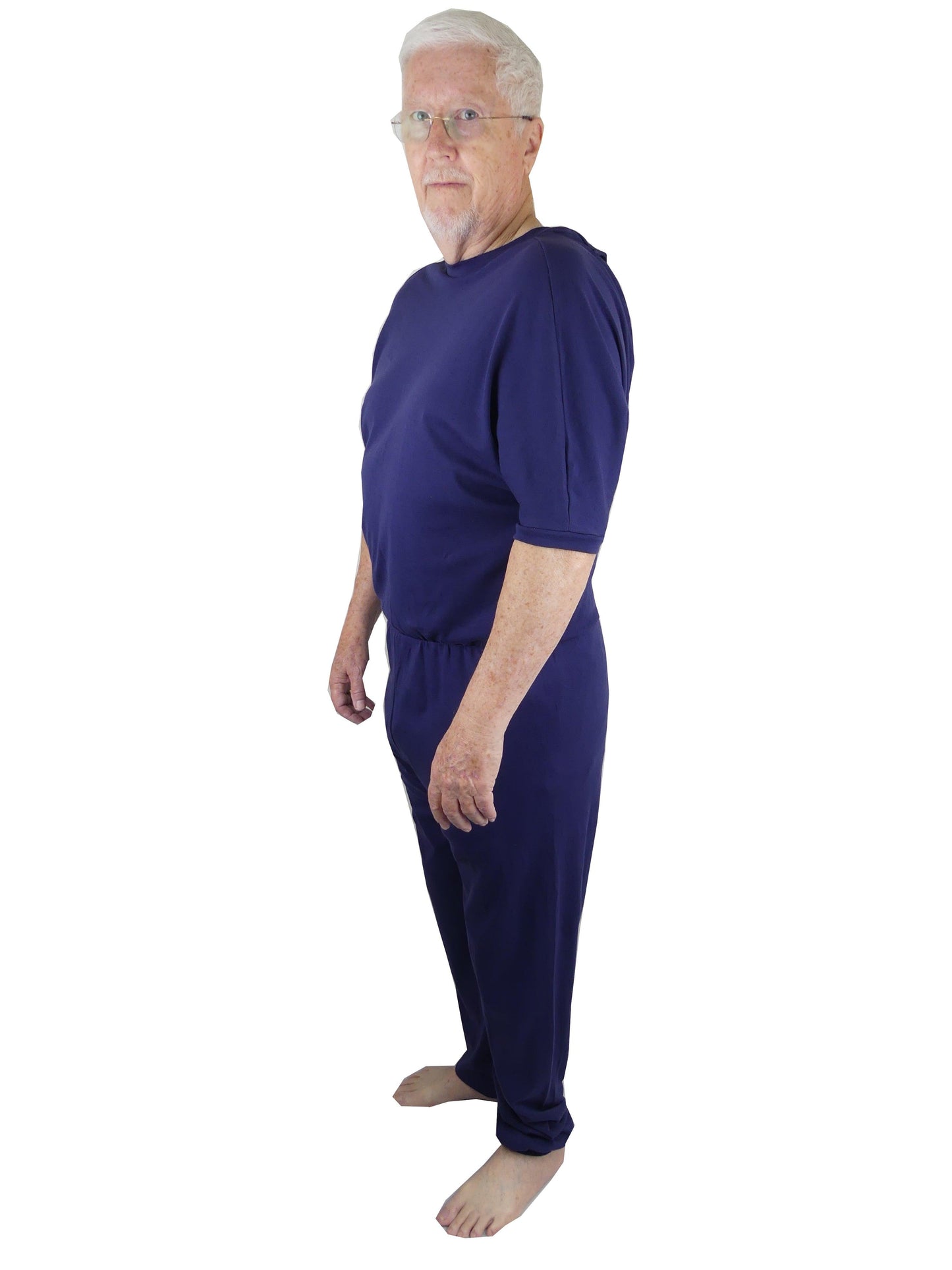 Men's Adaptive Nightwear: All-in-One Pyjamas with Short Sleeves - M030 - MEDORIS