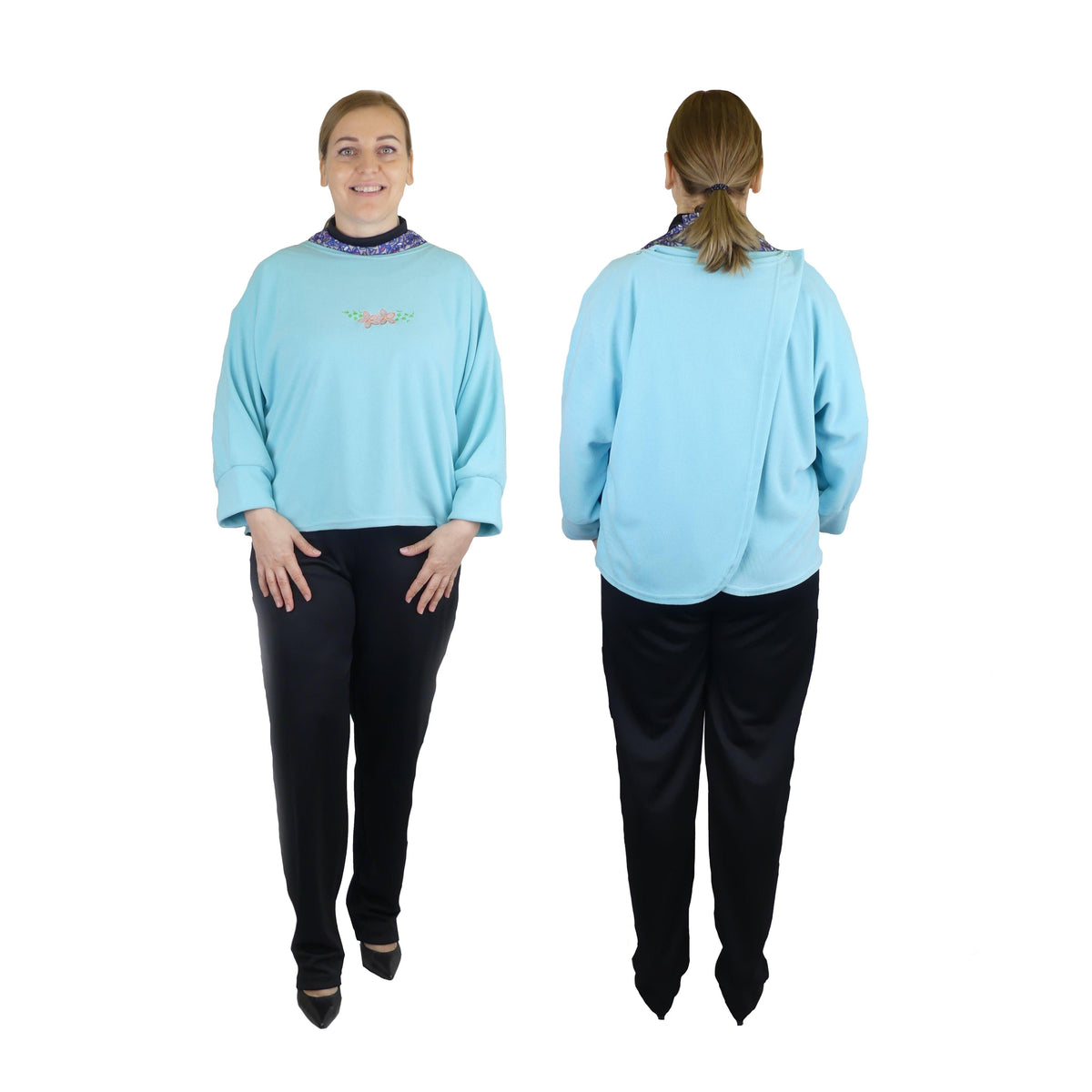 Women's Adaptive Clothing: Ladies B Warm Embroidered Jacket M022 - MEDORIS