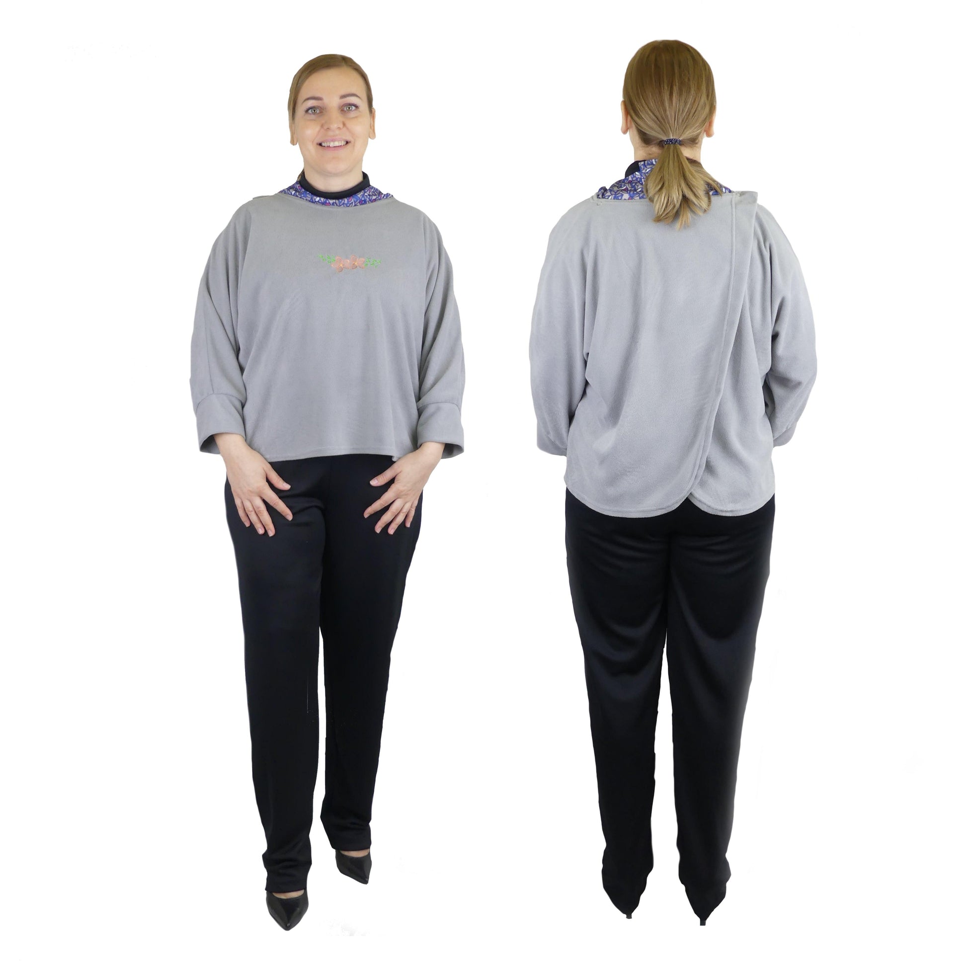 Women's Adaptive Clothing: Ladies B Warm Embroidered Jacket M022 - MEDORIS